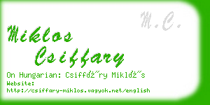 miklos csiffary business card